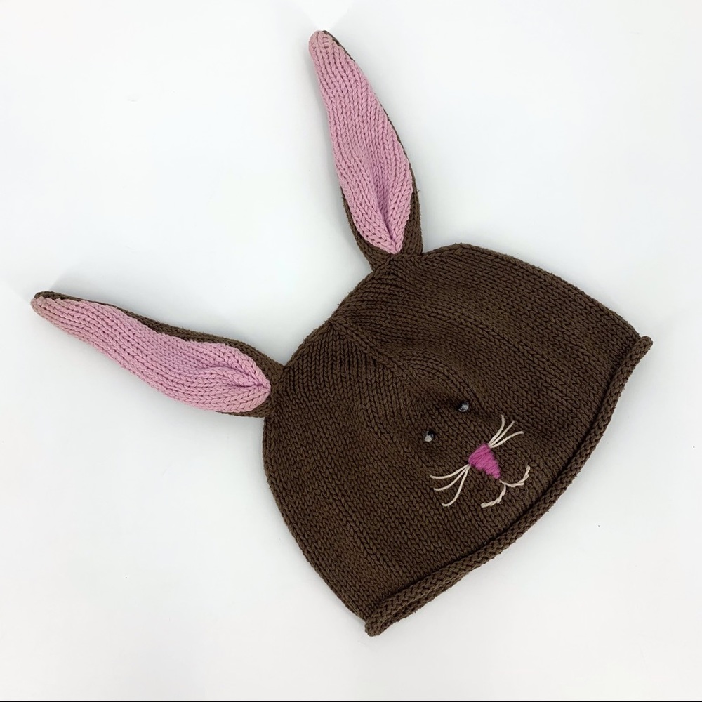 2/$25 Delux by Knitwits Handmade Cotton  Floppy Ear Bunny Beanie Hat, M/L